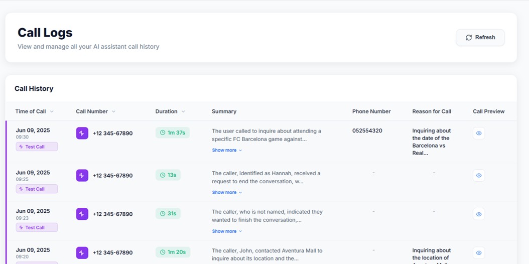 Complete Call Transcripts